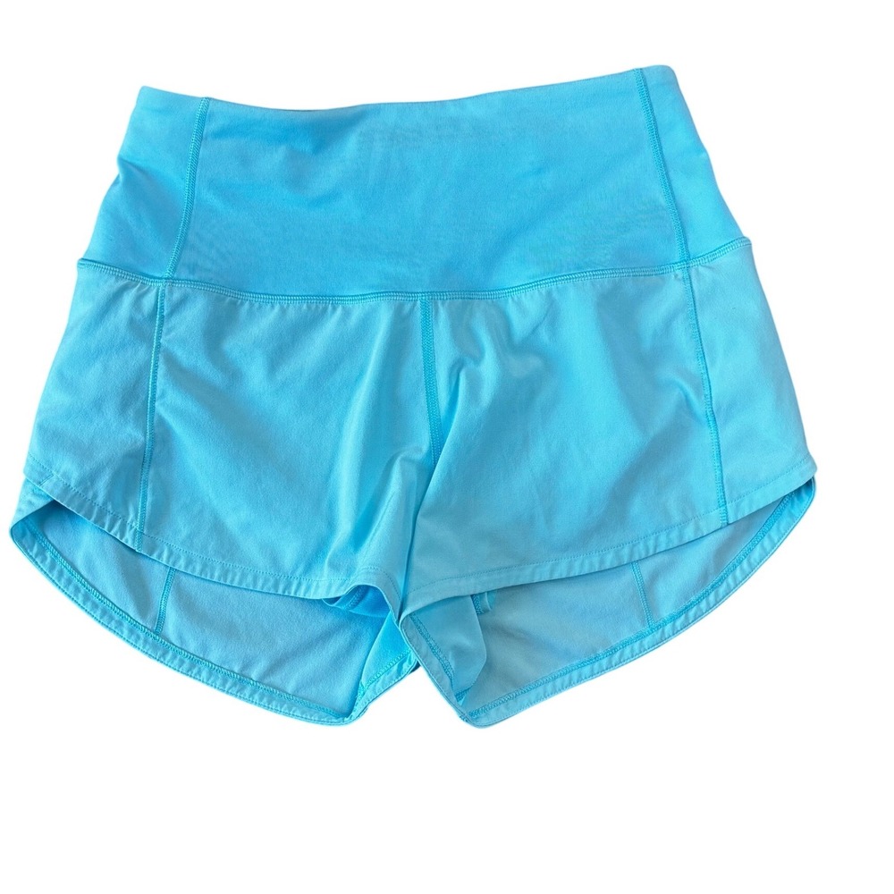 Lululemon Speed Up High-Rise Lined Short 2.5 Cyan Blue Size 0